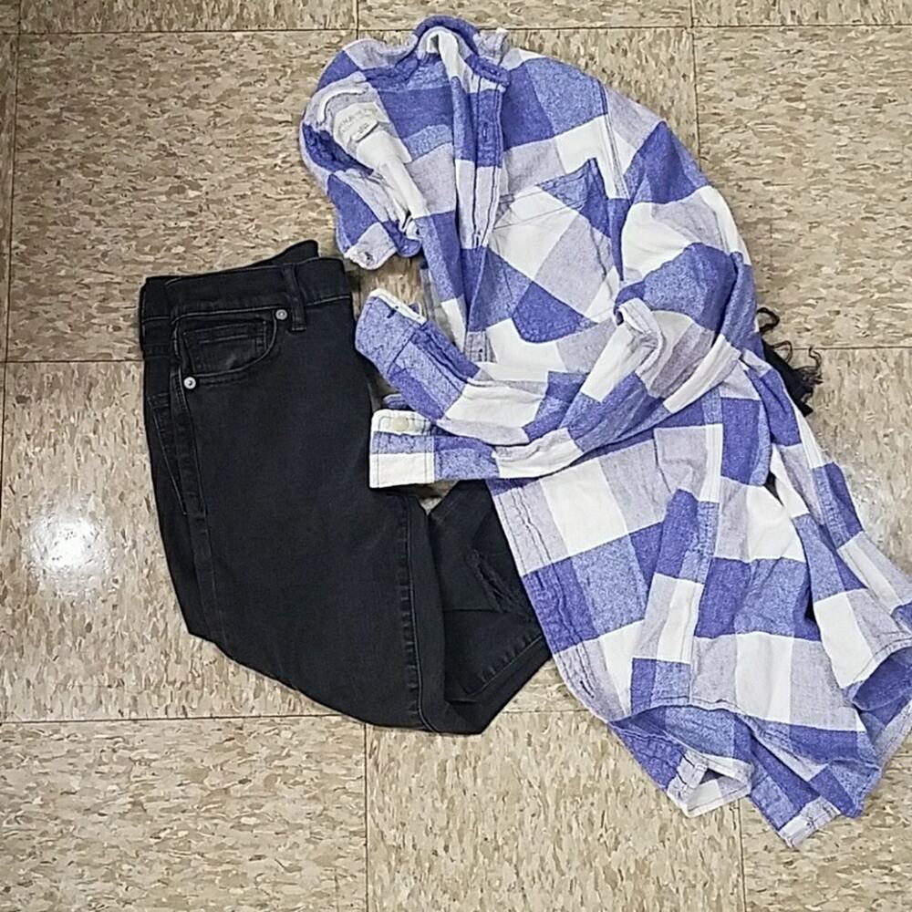 Denim & Supply Ralph Lauren purple and white checkered XL button‎ up shirt